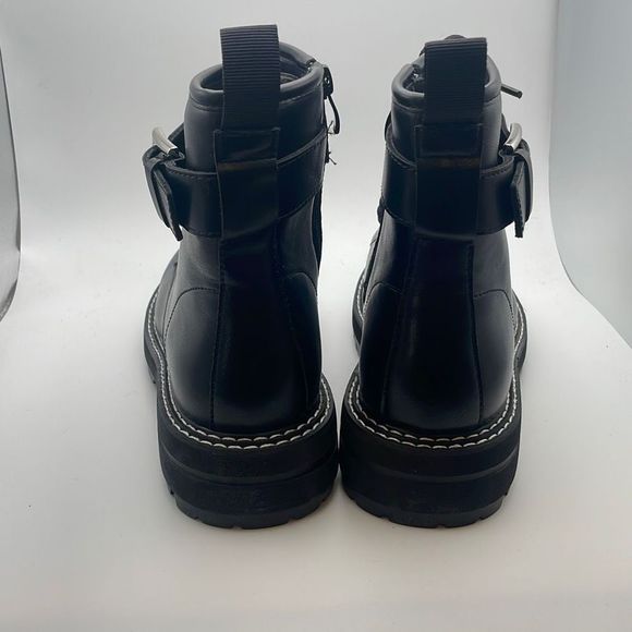 Dunes Women's COMBAT lace up Boot SIZE 6.5 BLACK - Picture 4 of 6